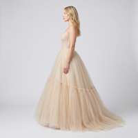 Cressida Tulle Corset Ball Gown – Champagne view 4
