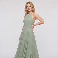 Lena Chiffon Halter Maxi Dress – Sage Green view 2