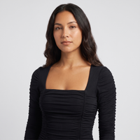 Tamsin Ruched Bodycon Mini Dress – Black view 5