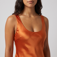 Clementine Satin Bow-Back Mini Dress – Orange view 5