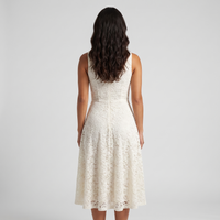 Cecilia Lace Fit-and-Flare Midi Dress – Ivory view 3