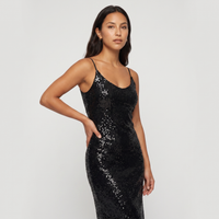 Josie Sequin Slip Midi Dress – Black view 2