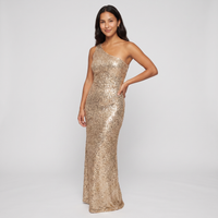 Marlena Sequin One-Shoulder Gown – Gold view 2