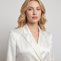 Sasha Satin Blazer Mini Dress – White view 5