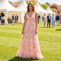Magnolia Overlay Neck Floral Maxi Dress – Pink – lifestyle