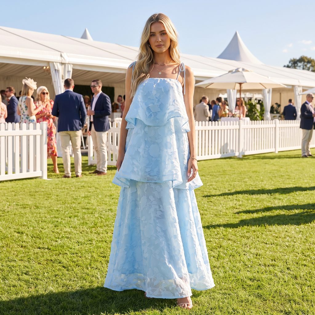 Nerina Tie-Shoulder Maxi Dress – Pale Blue – lifestyle
