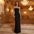 Noemi Cross-Back Crepe Formal Maxi Dress – Black – lifestyle