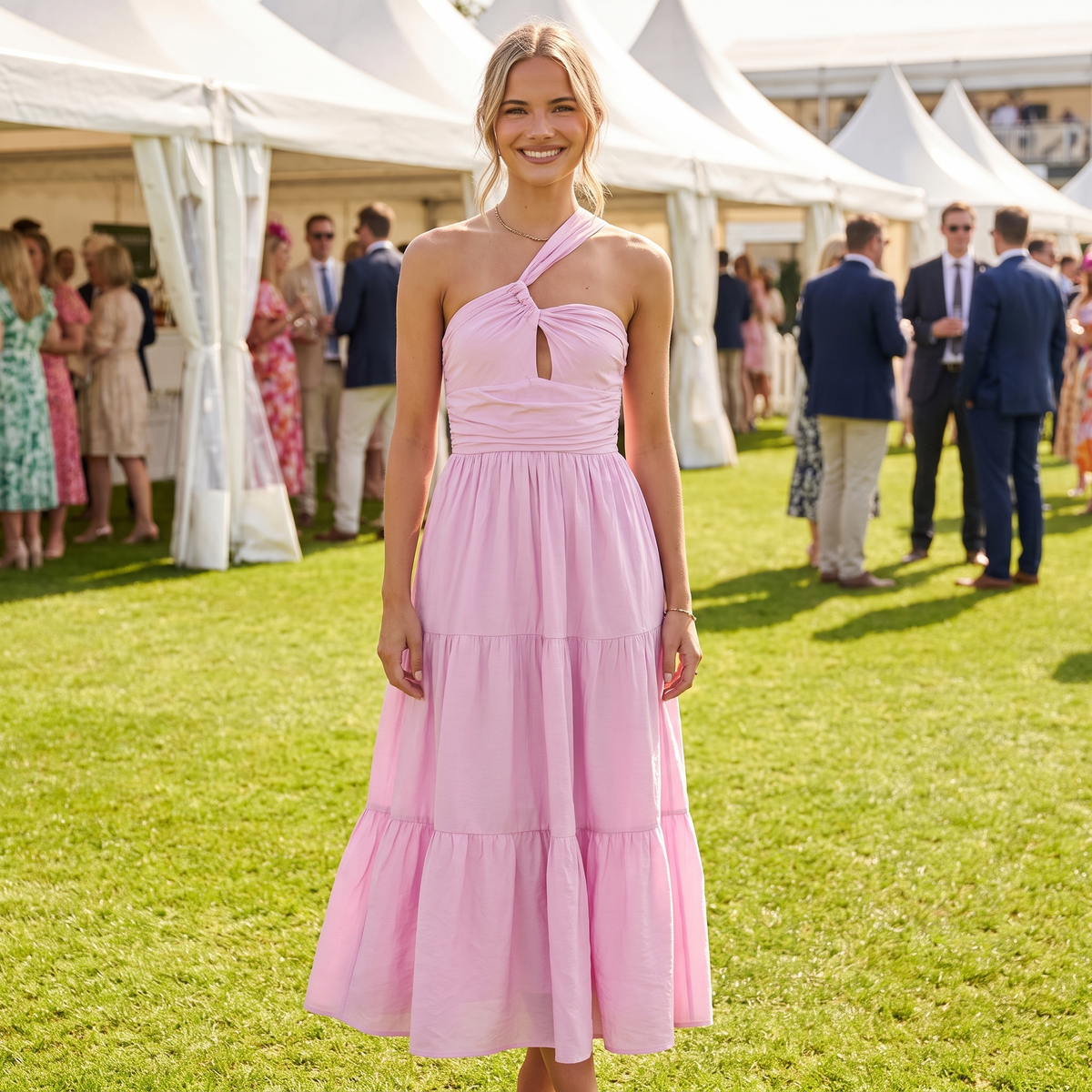 Vienna One-Shoulder Cut-Out Maxi Dress – Pink – lifestyle